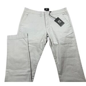 PX CLOTHING Men's 31x34 Light Gray NWT Straight Fit Flat Fit Cotton Chino Pants